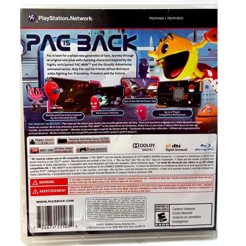Pac-Man and the Ghostly Adventures Sony PlayStation 3 PS3 Namco Bandai 2013
